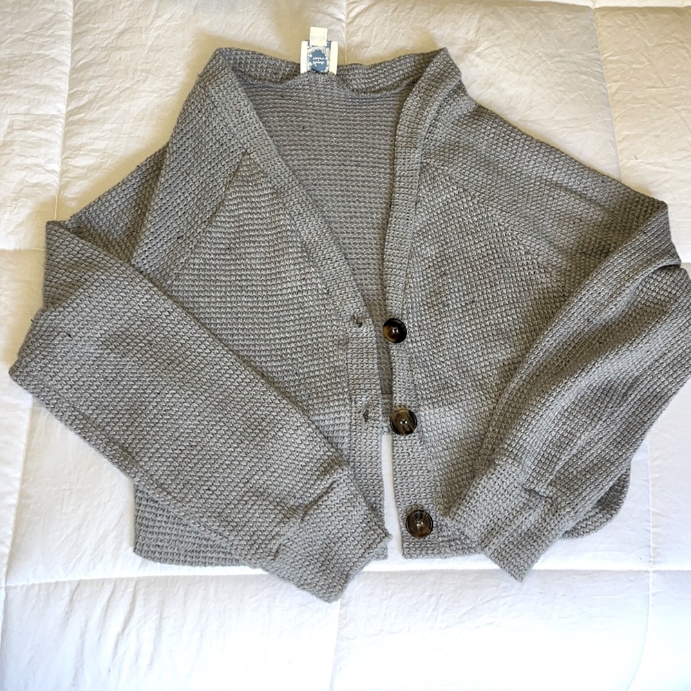 Grey button-up cardigan
